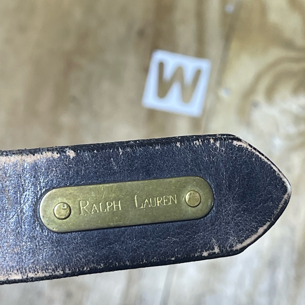 Ralph Lauren leather belt men / woman small brass buckle